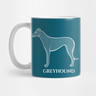 Greyhound with Name - greyhound lovers dog design gift on blue Mug